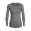 Icebreaker Cool-Lite Sphere Long Sleeve Low Crewe - Women's, Panther/Snow/Stripe, Medium, 104677001M