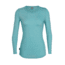 Icebreaker Cool-Lite Sphere Long Sleeve Low Crewe - Women's, Ocean/Snow/Stripe, Small, 104677301S