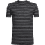 Icebreaker Sphere Short Sleeve Crew - Men's-Stripe Black/Snow-X-Large