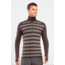Icebreaker Tech Top Long Sleeve Striped Half Zip Top - Men's-Walnut Overdye-Large