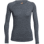 Icebreaker Zone Long Sleeve Crew - Women's-Gritstone Heather/Snow-X-Small