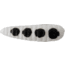 Johnson Nickel Blade Hard Bait, 1/32 oz, 1in / 3cm, Hook Size 10, Nickel Blade, White/Black Spots, 1119432