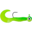 Johnson Swimming Grubs Soft Bait, 1/8 oz, 3in / 8cm, Hook Size 1, 5 Hooks, Chartreuse-Green, 1372002