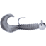 Johnson Swimming Grubs Soft Bait, 1/4 oz, 3in / 8cm, Hook Size 2/0, 5 Hooks, White/Black, 1224231