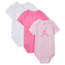Jordan Jordan Baby 6-12M Jumpman Air Bodysuits 3-Pack in Pink 65G373-A9Y, Pink, 24M, male, 1016056644-00199016139108