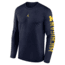 Jordan Mens Michigan Primetime Legend Jordan Brand Dri-FIT College Long-Sleeve T-Shirt in Blue NJGT41SMWN-EKV, Blue, XL, male, 1016090300-00199138732416