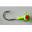 Kalins Fishing Kalin Roundhead Jig, 1/16oz, Size 4 Hook, Chartreuse/Green, 10/Pack, RH16-2