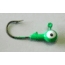 Kalins Fishing Kalin Roundhead Jig, 1/32oz, Size 6 Hook, Lime Green, 12/Pack, RH32-13