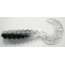Kalin's Fishing Kalin Triple Threat Grub, 10, 2in, Black'n Silver, 2TG10-812