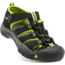 KEEN Big Kids Newport H2 Sandals, Black/Lime Green, 2, 1009965-505-2