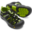 KEEN Big Kids Newport H2 Sandals, Black/Lime Green, 2, 1009965-505-2
