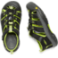 KEEN Big Kids Newport H2 Sandals, Black/Lime Green, 2, 1009965-505-2