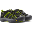 KEEN Big Kids Newport H2 Sandals, Black/Lime Green, 2, 1009965-505-2