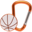 KeyGear Sporty Carabiner, Basketball, 50-KEY0233-08, Orange 50-KEY0233-08