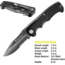 Kilimanjaro Gear Annex Folding Knife,3.5in, Black G10 Handle, Black ComboEdge Blade KJ910030