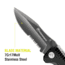 Kilimanjaro Gear Annex Folding Knife,3.5in, Black G10 Handle, Black ComboEdge Blade KJ910030