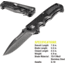 Kilimanjaro Gear Annex Folding Knife,3.5in, Black G10 Handle, Black Plain Blade KJ910029