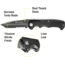 Kilimanjaro Gear Annex Folding Knife,3.5in, Black G10 Handle, Black Tanto ComboEdge Blade KJ910031