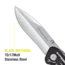 Kilimanjaro Gear Caula Folding Knife,3.4in, Black Skeletonized G10 Handle,Plain Blade KJ910023