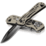 Kilimanjaro Gear Caula Folding Knife,3.4in,Tan Skeletonized G10 Handle, Black Plain Blade KJ910022