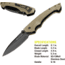 Kilimanjaro Gear Firma Folding Knife,3.2in Black Plain Blade,Tan G10 Handle KJ910015