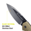 Kilimanjaro Gear Firma Folding Knife,3.2in Black Plain Blade,Tan G10 Handle KJ910015