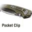 Kilimanjaro Gear Firma Folding Knife,3.2in Plain Blade,OD Green Handle KJ910016