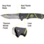 Kilimanjaro Gear Kibo Folding Knife,3.5in, Black Handle, Black ComboEdge Blade KJ910092