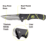 Kilimanjaro Gear Kibo Folding Knife,3in, Black Handle, Black ComboEdge Blade KJ910093