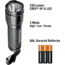 Kilimanjaro Gear LED Flashlight 2pk, Black, 250 Lumens, 3 AAA Included KJ910080, EDEMO1