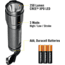 Kilimanjaro Gear LED Tactical Flashlight, Black, 250 Lumens, 3 AAA Included KJ910079, EDEMO1