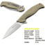 Kilimanjaro Gear Morsa Folding Knife,3.5in,Tan Wood Grain G10 Handle,Plain Blade KJ910027