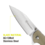 Kilimanjaro Gear Morsa Folding Knife,3.5in,Tan Wood Grain G10 Handle,Plain Blade KJ910027