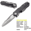 Kilimanjaro Gear Vello Folding Knife/Multi Tool,3.7in, Black G10 handle,Plain Blade KJ910036