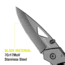 Kilimanjaro Gear Vertice Folding Knife,2.6in,Skeletonized Black Handle, Black Plain KJ910061