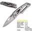 Kilimanjaro Gear Vertice Folding Knife,2.6in,Skeletonized Handle,Plain Blade KJ910062