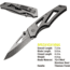 Kilimanjaro Gear Vertice Folding Knife,3in,Skeletonized Black Handle, Black Plain KJ910060