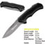 Kilimanjaro Gear Victus Folding Knife,2.5in, Black Handle, Black Plain Edge KJ910086