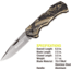 Kilimanjaro Gear Victus Folding Knife,2.5in,Camo Handle, Black Plain Edge KJ910090