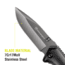 Kilimanjaro Gear Victus Folding Knife,3.5in, Black Handle, Black Plain Edge KJ910048