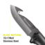 Kilimanjaro Gear Victus Folding Knife,3.5in w/ Gut Hook, Black Handle, Black Plain KJ910049