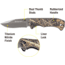 Kilimanjaro Gear Victus Folding Knife,3in,Camo Handle, Black Plain Edge KJ910089
