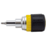 Klein Tools 6in1 Multi-Bit Ratcheting Screwdriver, Stubby, Ph, Sl, Sq, Nut Bits, Black/Yellow, 32594