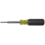 Klein Tools 6in1 Multi Bit Screwdriver/Nut Driver, Extended Reach, Ph, Sl, Sq, Black/ Yellow, 32560
