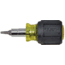 Klein Tools 6in1 Multi-Bit Screwdriver/Nut Driver, Stubby, Ph, Sl, Sq Bits, Black/Yellow, 32562