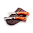 Knives of Alaska Muskrat / Cub Bear Combo Fixed Blade Knives, 2.25in / 2.75in, CPM-S30V Stainless Steel, Round Point/Caping Blade, Santoprene, Orange Handle, 00104FG