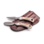 Knives of Alaska Muskrat / Cub Bear Combo Fixed Blade Knives, 2.25in / 2.75in, CPM-S30V Stainless Steel, Round Point/Caping Blade, Stag, Brown And White Sculpted Bone Handle, 00103FG