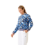 Krimson Klover Holly Crewneck Sweaters - Womens, Floral S. Blue, Large, S23155P-658-L