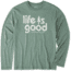 Life is Good Pine Long Sleeve Cool Tee, Forest Green, Medium, 53665-M