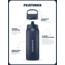 LifeStraw Go Stainless Steel 24 Oz Water Bottle w/Filter, Black, 24oz, LGV42SBKWW